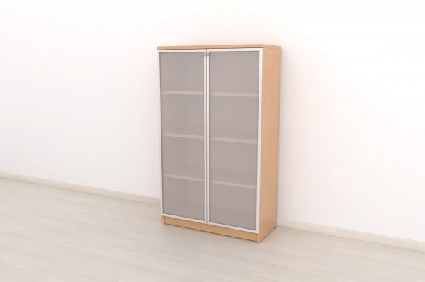 Armario medio con puertas de cristal, Serie Basic, Muebles de oficina