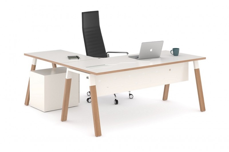 Mesa de ordenador con ruedas, mesa escritorio despacho natural