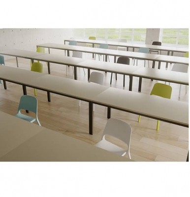 Mesas polivalentes para aula de formación o biblioteca. 