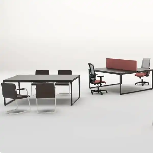 Mesa de reuniones con paneles separadores