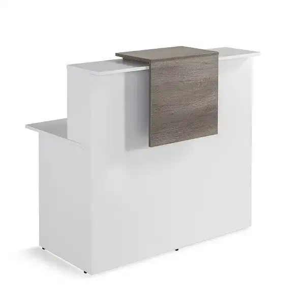 Mostrador o recepcin para oficinas recto con decoracin frontal.