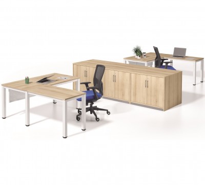 Composicin 7 de la serie de mobiliario Exe - Una composicin de mesa ms ala ideal para despachos de direccin.
- Combina la funcionalidad y durabilidad de su robusto acabado con el diseo que sigue la ltima tendencia en mobiliario de oficina.
- Muebles prcticos perfectos para crear ambientes de trabajo elegantes y sofisticados.